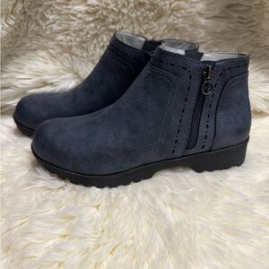 Navy Blue Ankle Boots